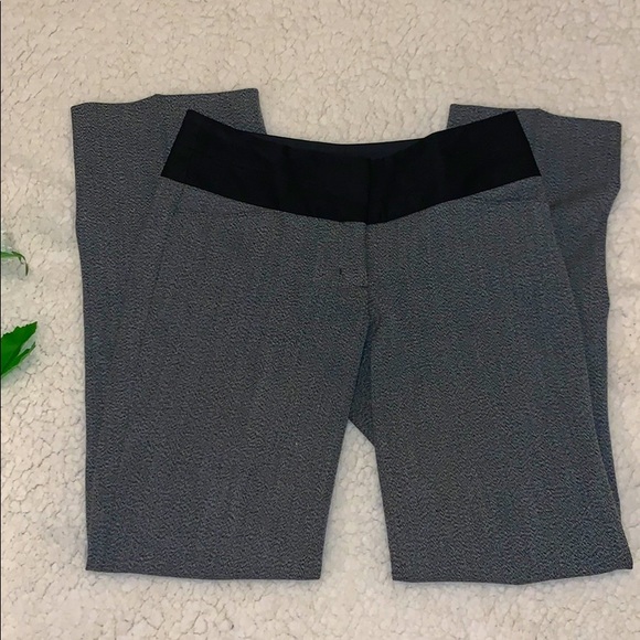 Express Editor Bootcut Flare Dress Pants Gray with Black Waistband Womens Size 0 - Picture 1 of 6
